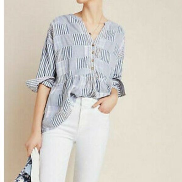 Maeve The Zoe Swing Patchwork Blouse in Patchwork - Picture 4 of 8